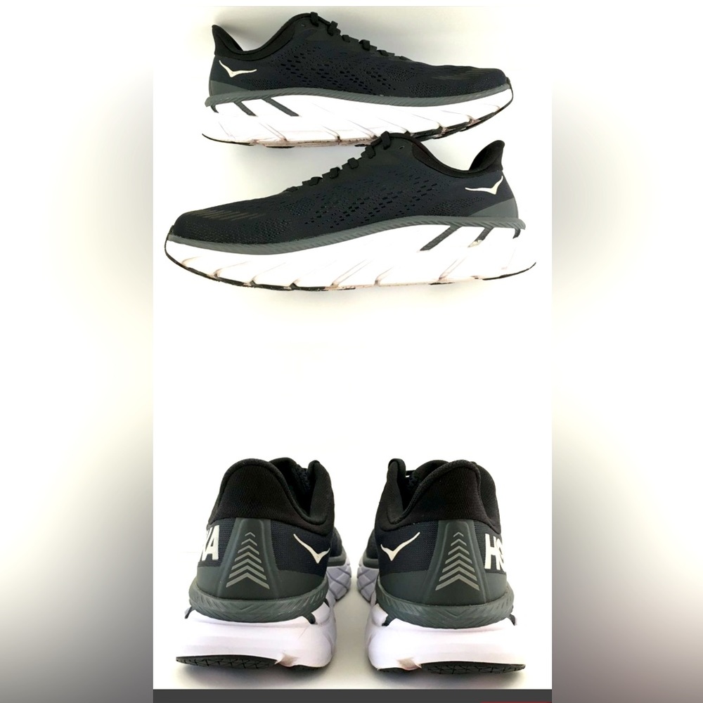 Hoka One One Clifton 7 White/Black Running Shoes Size 10